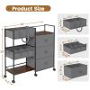 3-Tier Baby Diaper Caddy Organizer and Storage Cart, Baby Essentials with 2+2 Dividers and 3 Drawers, Large Capacity Rolling Cart for Nursery Storage, Diaper Caddy Cart for Crib, Bedroom, Bathroom view 2