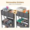 3-Tier Baby Diaper Caddy Organizer and Storage Cart, Baby Essentials with 2+2 Dividers and 3 Drawers, Large Capacity Rolling Cart for Nursery Storage, Diaper Caddy Cart for Crib, Bedroom, Bathroom view 4