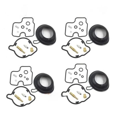 4 Set Motorcycle Carburetor Plunger Diaphragm Kit for Honda CB600F 1998-2006 - Carb Repair Parts with Rubber Seals & Springs - Fits CB 600 CB600 F 600F Models