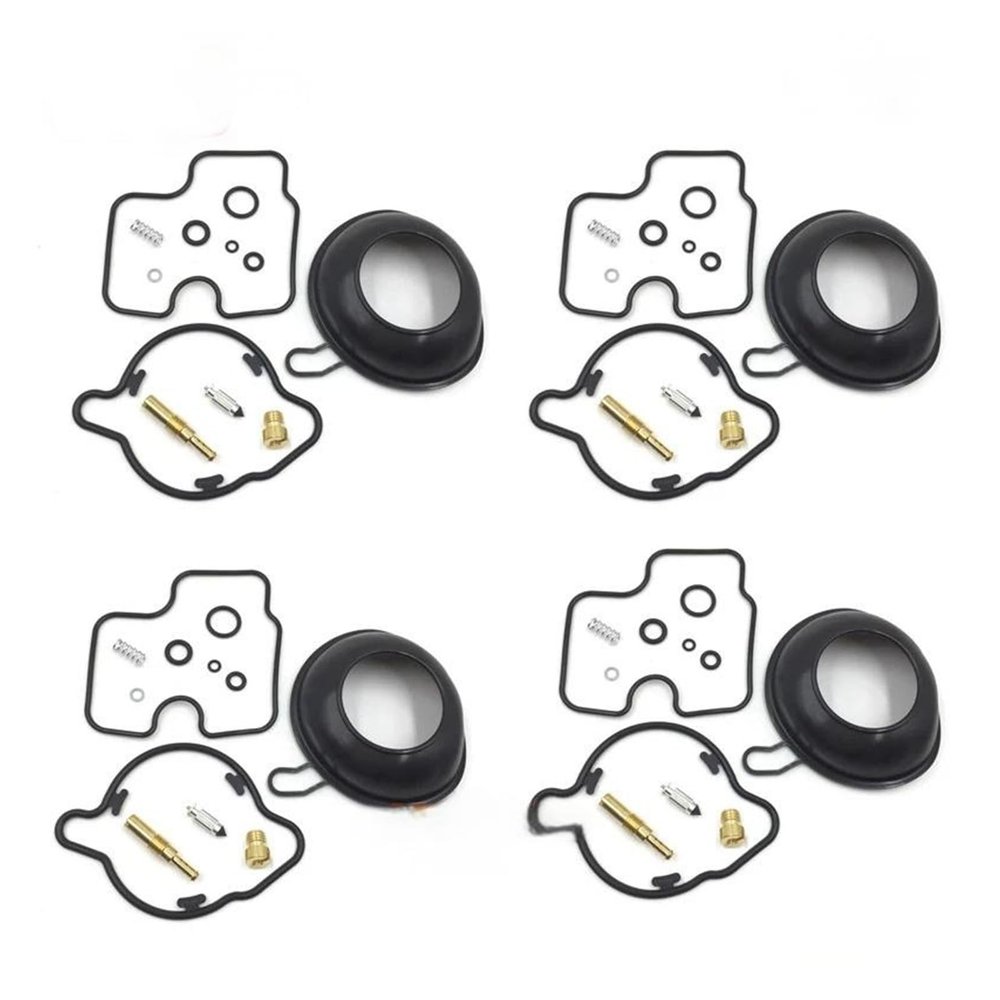 4 Set Motorcycle Carburetor Plunger Diaphragm Kit for Honda CB600F 1998-2006 - Carb Repair Parts with Rubber Seals & Springs - Fits CB 600 CB600 F 600F Models