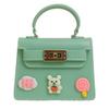 Mint Green Kids Handbag  Glossy Mini Purse with Bear, Hi Cloud & Lollipop Embellishments view 1