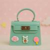 Mint Green Kids Handbag  Glossy Mini Purse with Bear, Hi Cloud & Lollipop Embellishments view 3