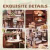 Cutefun Book Nook Kit - DIY Miniature Coffee Shop Dollhouse Kit for Adults and Teens, 3D Wooden Cafe Puzzle Mini House Building Kit with LED Bookshelf Insert Decor Creative Gifts (Sunny Cafe) view 4