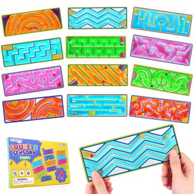 12-Pack Sensory Maze Fidget Toys for Kids & Adults: Quiet Squishy Calming Tools for Autism Children - Stress Fidgets for Travel & Office - Classroom Must Haves & Treasure Rewards Party Favors,Easter