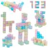 48PCS Pastel Translucent DigitBlocks Magnetic Building Blocks for Kids Montessori STEM Toys for Boys Girls Ages 3-9 Includes Carrying Bag Idea Book Clear Magnet Cubes for Educational Learning Fun view 1