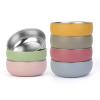 ShineMe Stainless Steel Bowls, 6 pack Snack Containers with Removable Colorful Silicone Sleeves, Unbreakable Kids Bowls for Icecream, Soup, Cereal, Yogurt... view 1