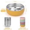 ShineMe Stainless Steel Bowls, 6 pack Snack Containers with Removable Colorful Silicone Sleeves, Unbreakable Kids Bowls for Icecream, Soup, Cereal, Yogurt... view 2