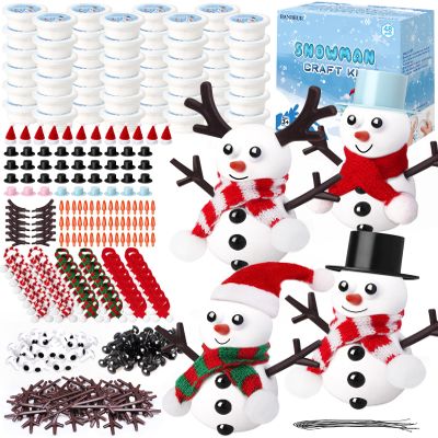 BANBBUR 48 Pack Stocking Stuffers for Kids,Christmas Crafts for Kids Bulk,Build a Snowman Kit,DIY Snowman Crafts Modeling Clay,Christmas Stocking Stuffers Gifts Activities for Boys Girls