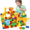 MOONTOY Dinosaur Marble Run 200PC Building Blocks - STEM Educational Toys for Kids Ages 3 4 5 6 7 8, Big Blocks Learning Set for Toddlers Boys & Girls, Gift for Christmas & Birthdays view 1
