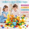 MOONTOY Dinosaur Marble Run 200PC Building Blocks - STEM Educational Toys for Kids Ages 3 4 5 6 7 8, Big Blocks Learning Set for Toddlers Boys & Girls, Gift for Christmas & Birthdays view 2
