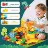MOONTOY Dinosaur Marble Run 200PC Building Blocks - STEM Educational Toys for Kids Ages 3 4 5 6 7 8, Big Blocks Learning Set for Toddlers Boys & Girls, Gift for Christmas & Birthdays view 3