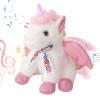 Humor Ted Happy Birthday Gifts Unicorn Plush Toy The Cormers Glowing Singing Happy Birthday Song,Unicorn Stuffed Animal with Moving Wings,Party Gift for Toddlers Boys Girls Kids, 11" Pink view 1