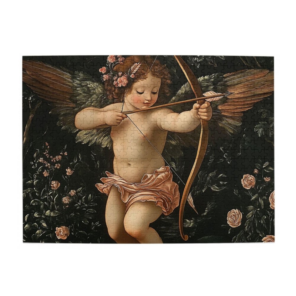 CDSASHCA A Little Angel with a Bow and Arrow 500 Pieces Adult Wooden Jigsaw Puzzles - Perfect for Home Decor,Unique Adults Artwork,Exercising Brain Power and Hands-on Skills,Gifts for Family