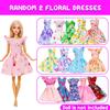 QBPKQY 10 Sets Doll Clothes Fashion Floral Dresses Short Sequined Clothing Slip Dresses Skirt Casual Outfits for 11.5 inch Girl Dolls (NO Doll) view 4