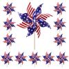 12 Pack 4th of July Decorations Outdoor Pinwheels, Patriotic Decor Red White and Blue Decorations Wind Spinner for Yard Garden,Independence Day, Memorial Day, Veteran's Day view 1