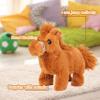 Easfan Walking Pony Toy Plush Interactive Pony Electric Plush Pet Toy with Sound Stuffed Animal Christmas Birthday Gifts for Kids Toddlers,8" view 2