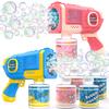 EagleStone 2 Pack Bubble Guns with 4 Bottles Solution, Automatic Bubble Machine Blaster for Kids & Adults  Light Up Summer Toy for Outdoor, Birthday Gifts, Easter, Wedding Party Favor Bubble view 1