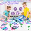 Dolanus Toys for 3-8 Year Old Girls: Unicorn Car Race Magic Tracks for Toddlers, Car Games for Kids Ages 3-5, Gifts for 4 5 6 7 8 Years Old Girls Presents - Flexible RaceTracks with 2 Electric Cars view 2