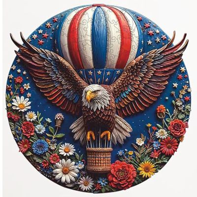Qiuenisray 500 Pieces Wooden Puzzles for Adults, Flower Eagle Jigsaw Puzzles, Beautiful Wall Decor, FSC Certified Unique Shape Animal Puzzle Pieces, Best Creative Gift for Family Game 15.1x15.1 in
