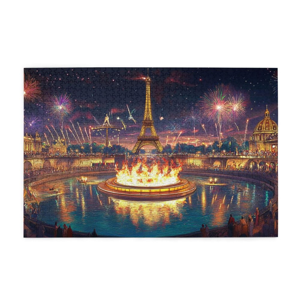 CDSASHCA 1000 Piece Adult Wooden Jigsaw Puzzle - Fire and Tower Scene Art,Suitable for Home Decoration,Unique Adults Artwork,Exercising Brain Power and Hands-on Skills,Gifts fro Friends