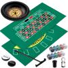 Lunmon Roulette Wheel Set Include 10 Inch Roulette Wheel, Double Sided Felt, 200 Chips, Chip Rake, Acrylic Marker, Dealer Poker Button for Casino Game Blackjack Night Party Holidays(Green) view 1