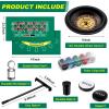 Lunmon Roulette Wheel Set Include 10 Inch Roulette Wheel, Double Sided Felt, 200 Chips, Chip Rake, Acrylic Marker, Dealer Poker Button for Casino Game Blackjack Night Party Holidays(Green) view 2