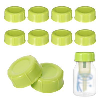 10Pcs Narrow Bottle Caps Compatible with Dr Brown's, for Medela, for Ameda, Storage Travel Caps Replacement for Dr Brown, Leak Proof Lids with Sealing Gasket, Fits Narrow Neck Bottles(Green)