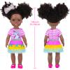 Ecore Fun 14 Inch Black Doll with Black Baby Doll Clothes Accessories  Including Dress, Top, Skirt, Shoes, Comb, Mirror, Hairclip, Phone & Stickers - African Realistic Silicone Girl Dolls for Girls view 3