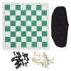 FUZHUI Portable Chess Checkers Set, Roll Up Travel Games with Zipper Storage Bag, Folding PU Leather Chessboard for Kids Adults, Indoor Outdoor Use, 19.6in view 1