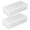 Angoily 2Pcs Coin Storage Box Plastic Coin Holder with Large Capacity for Bill Protection, Transparent, 15.50X7.00X3.70CM, Casual view 1
