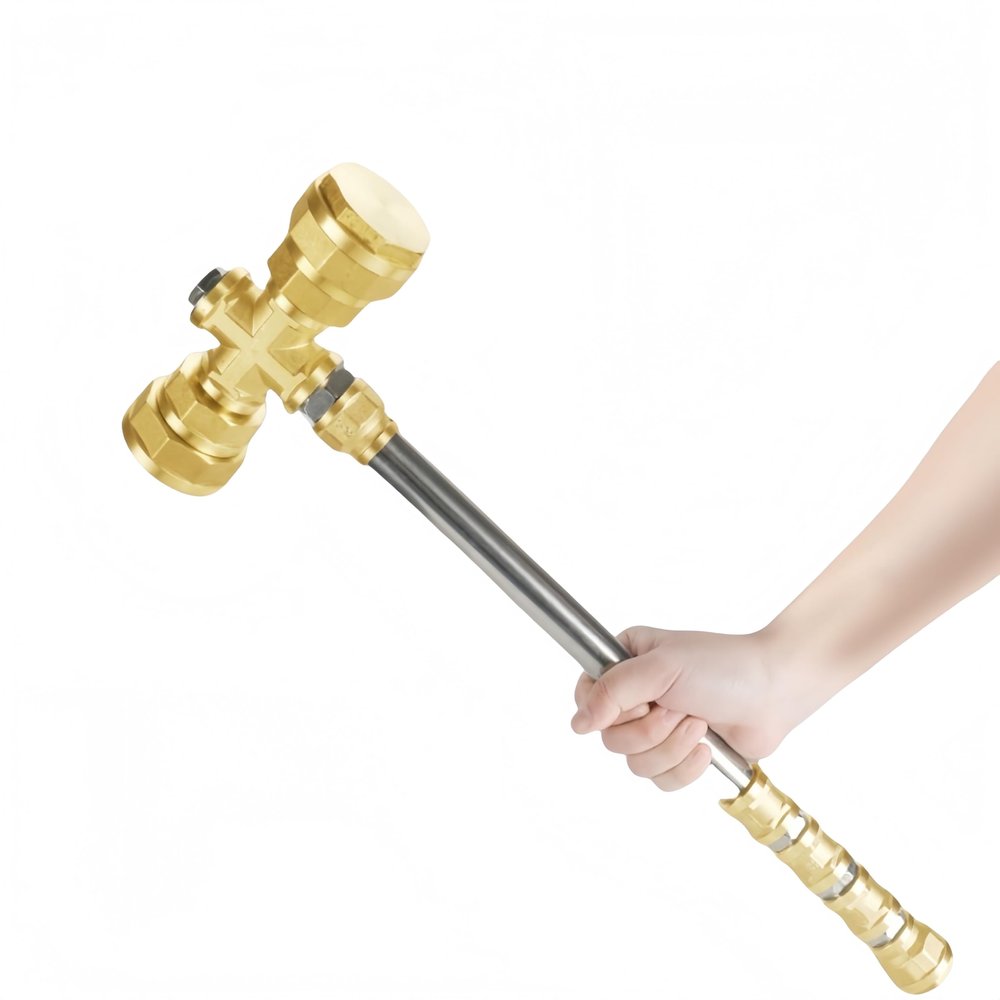 Creative toy accessories Halloween props, manually re-assemble high quality metal Thor weapons! Golden hammer (assemble by yourself upon receipt) (008)