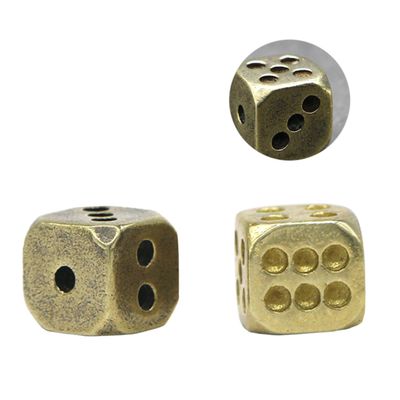 BRIGHTFUFU 2Pcs Brass Dice Game Tool Pure Playing Dice for Bar Nightclub and Party Fun Attractive Design with Numbers for Home and Educational