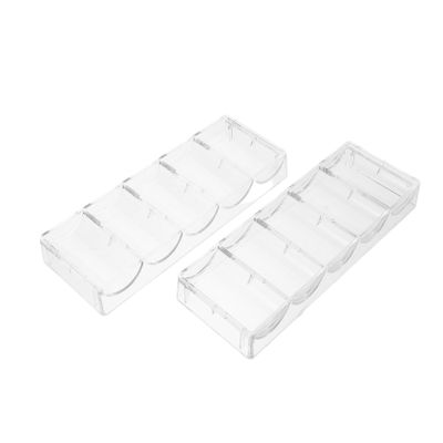 KICHOUSE 2pcs Poker Chip Collection Box Capacity Acrylic Chips Case for Display