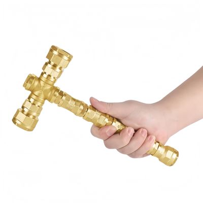 Creative toy accessories Halloween props, manually re-assemble high quality metal Thor weapons! Golden hammer (assemble by yourself upon receipt) (004)