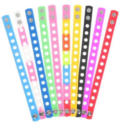BRIGHTFUFU 10pcs Adjustable Silicone Wristbands Colorful Diy Bracelets for Boys and Girls Adults for Party Favors School Activities and Fun Crafts Yellow Red Green Blue Black Purple White