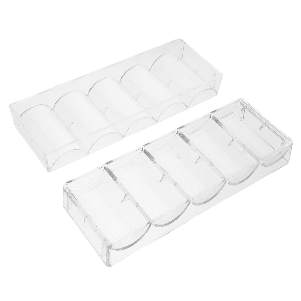 Hemoton 2pcs Acrylic Poker Chip Trays Capacity Chips Case Organizer Easy Viewing Stylish Poker Holder for Home