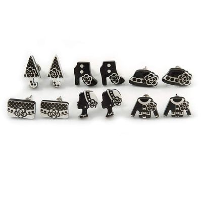 Children's/Teen's/Kid's Acrylic Hat, Shoes, Umbrella, Bag, Lady, Jacket Stud Earrings Set