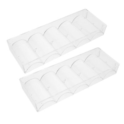 Abaodam 2pcs Acrylic Poker Chip Holder Capacity Chips Organizer Box for Home Case Trays