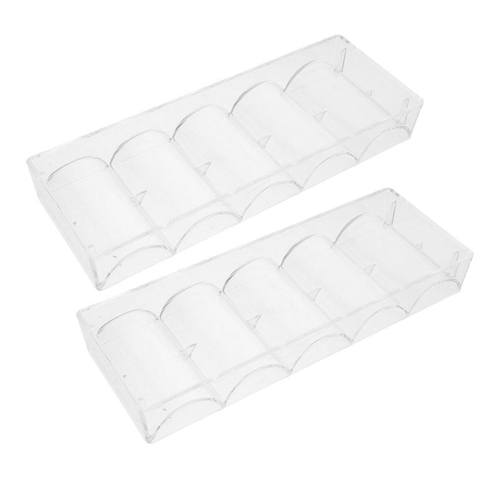 Abaodam 2pcs Acrylic Poker Chip Holder Capacity Chips Organizer Box for Home Case Trays