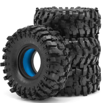 118mm 1.9 inch RC Crawler Tires Built-in Double Layer Innerliner Soft Sticky Tyres All Terrain Tires for 1/10 RC Crawler Car TRX4 Axial SCX10 D90 D110 TF2 Redcat Gen8 CC01 YK4102%T083 (Blue)
