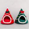 Christmas Tree Shaped Pet House with Removable Cushion Dog House Cozy Puppy Bed Cave Dog Tent Winter Warm Pet view 4