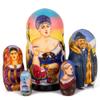 STP GOODS Wooden Nesting Doll, Handmade Matryoshka Doll, Babushka Dolls, Stacking Nested Set for Christmas Mothers Day Birthday Gifts, Home Decorations (Merchant's Wife at Tea 5 pcs) view 1