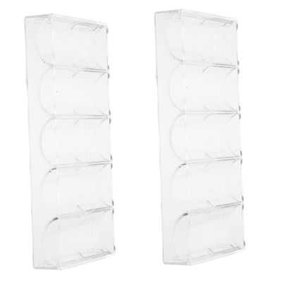 BRIGHTFUFU 100 Poker Chips Storage Case Acrylic Display Case Poker Chip Holder Acrylic Digital Tray Set of 2