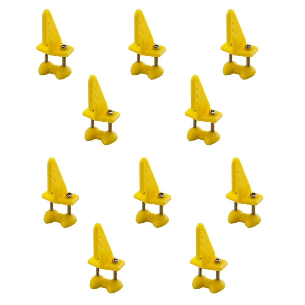 10PCS RC Airplane Control Horn Nylon Pin Horn with Screws for RC Airplane Plane Helicopter DIY Model Toy Fixed Wing Accessories (4 Hole Yellow)