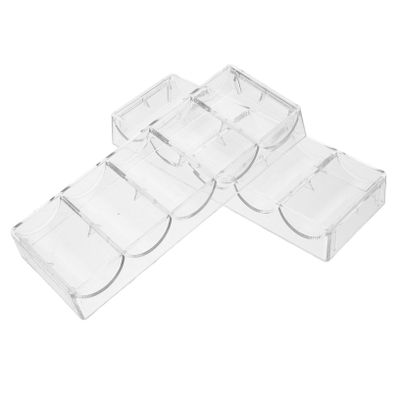 FELTECHELECTR 2pcs Acrylic Poker Chip Storage Case Capacity Chips Box Poker Rack Holder Rack Case
