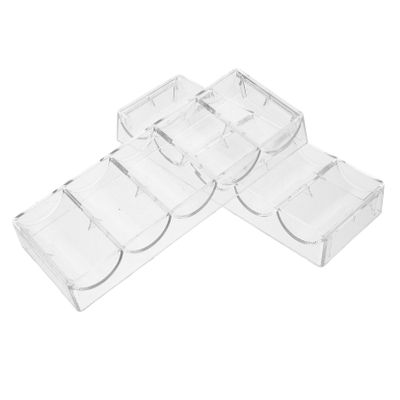 Abaodam 2pcs Capacity Poker Chip Case Poker Rack Chip Holder Box Rack Case Acrylic Trays