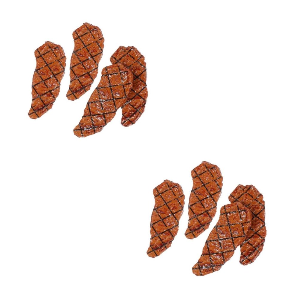 Veemoon 4 Pcs Mini Fake Steak Props - Realistic Meat Models for Restaurant Displays and Culinary
