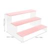 Cabilock 2pcs Acrylic Handicraft Storage Shelf Multi-layer Display Rack for Figurines and Collectibles Modern Design Tiered Stand Water Wave Pattern view 3