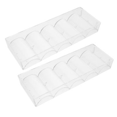 Hohopeti 2pcs Acrylic Poker Chip Trays Capacity Chips Storage Case for Poker Card Tray Organizer Snack Rack Display Stand