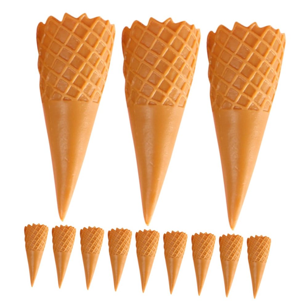Cabilock 16pcs Lifelike Ice Cream Cone Models Realistic Fake Dessert Props for Pretend Play Dollhouse Decoration and Creative Learning Activities